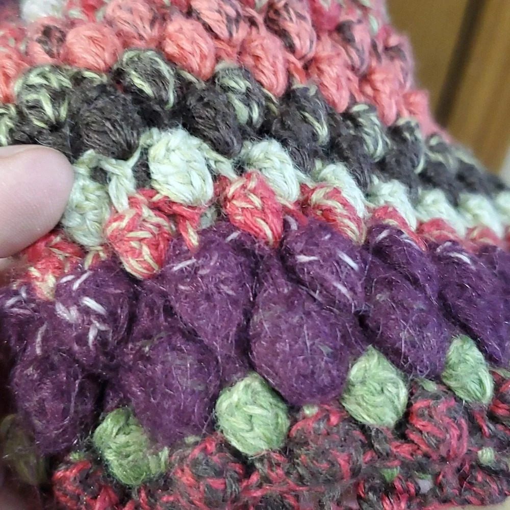 Orvis wool blend multicolored crochet cardigan sweater - Picture 3 of 6